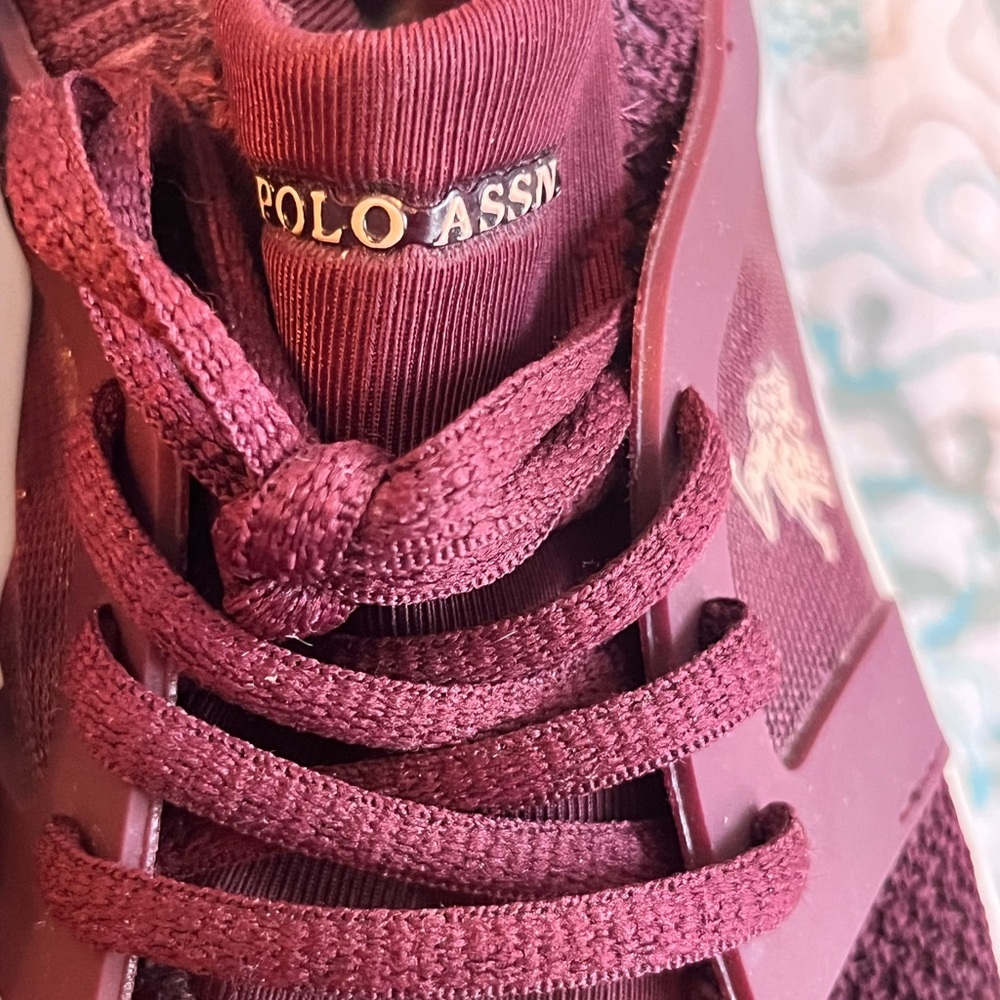 U.S. Polo Assn. Maroon Sneakers Knit Mesh Casual - Picture 4 of 6